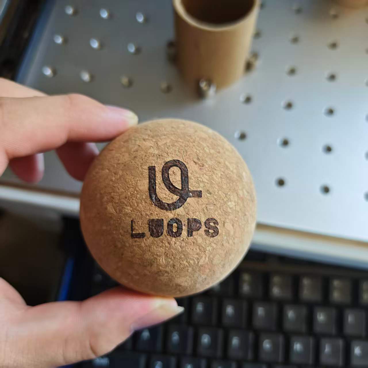 Kork Faszienball mit Logo